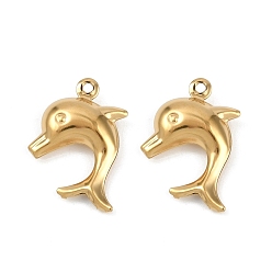 Dolphin Океан 304 подвески из нержавеющей стали, золотые, дельфин, 20.5x14x4.5 мм, отверстие : 1.2 мм
