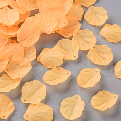 Золотистый Прозрачные матовые акриловые подвески, Petaline, золотые, 19.5x16.5x4 мм, отверстие : 1.5 мм