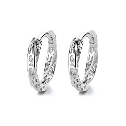 Платина Серьги-кольца из латуни с закрученными концами, платина, 11 мм