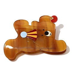 Седло Коричневый Заколки для волос с когтями из ацетата целлюлозы (смола), аксессуары для волос для женщин и девочек, медведь, седло коричневый, 102x65 мм