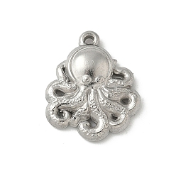 Нержавеющая Сталь Цвет 304 подвески из нержавеющей стали, очарование осьминога, анти-тускнение, цвет нержавеющей стали, 19x16x3 мм, отверстие : 1.2 мм