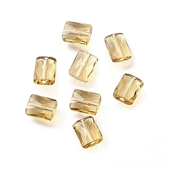 Цвет Древесины Стекло имитация австрийских хрустальных бусин, прямоугольные, граненые, деревесиные, 8x6.5x4 мм, отверстие : 1.2 мм