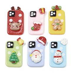 (52) Непрозрачная лаванда Кабошоны из непрозрачной рождественской смолы, чехол для мобильного телефона, разноцветные, 28.5~30.5x16~18x6.5~8 мм