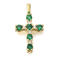 Настоящее золото 16K Подвески из латуни с прозрачным фианитом, без кадмия и без свинца, крест прелести, с целью перехода в кольце, реальный 16 k позолоченный, 19x11x4 мм, отверстие : 2 мм