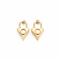 Настоящее золото 14K Ионное покрытие (ip) 304 настройки эмали подвески из нержавеющей стали, сердце, реальный 14 k позолоченный, 20.5x11.5x5 мм, Перейти кольцо: 4x0.5 мм, 2.5 мм внутренним диаметром