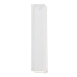 White DIY Rectangle Musical Instruments Bookmark Silicone Molds, for Resin Casting Molds, Clay Craft Mold Tools, White, 147x32x6mm, Hole: 4mm
