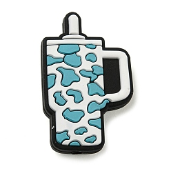 Средний Бирюзовый Чашка пищевого качества экологически чистые силиконовые фокусные бусины, изготовление ожерелий diy, средне бирюзовый, 35x22x9 мм, отверстие : 2 мм