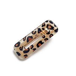 Сиена Заколки для волос из акрила с леопардовым принтом и крокодиловой кожей, аксессуары для волос для женщин и девочек, цвет охры, 70x28 мм