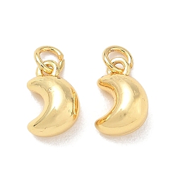 Луна Латунь прелести, Луна прелести, реальный 18 k позолоченный, луна, 9.5x6x5 мм, отверстие : 2.5 мм