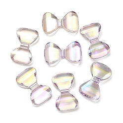 Lilac UV Plating Rainbow Iridescent Transparent Acrylic Beads, Bowknot, Lilac, 23.5x39x8mm, Hole: 3.2mm