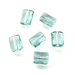 Аквамарин Стекло имитация австрийских хрустальных бусин, прямоугольные, граненые, аквамарин, 8x6.5x4 мм, отверстие : 1.2 мм