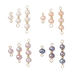(52) Непрозрачная лаванда 3шт. 3 стили натуральные культивированные пресноводные жемчужины картофельные бусины соединительные подвески, золотые, смешанные окрашенные и неокрашенные, разноцветные, 13~33x7x7 мм, отверстие : 3 мм, 1 шт / стиль