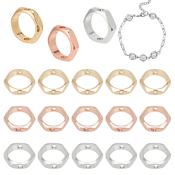 (52) Непрозрачная лаванда 36шт 3 цвета латунная бусина рамка, шестиугольник, разноцветные, 9x8x2 мм, отверстие : 1.2 мм, 12 шт / цвет