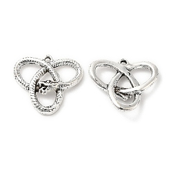 Античное Серебро Сплавочные подвески тибетского стиля, змея, античное серебро, 22x25x4.5 мм, отверстие : 1.5 мм