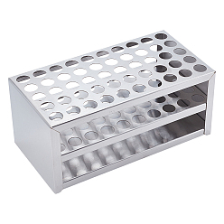 Нержавеющая Сталь Цвет Стойка для пробирок из нержавеющей стали, лабораторные принадлежности, цвет нержавеющей стали, 195x100x85 мм, отверстие : 14 мм