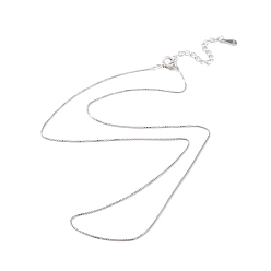 Платина Антикоррозийное родиевое покрытие 925 цепочка из стерлингового серебра, коробка цепи, с печатью s925, долговечный, платина, 15.75 дюйм (40 см)