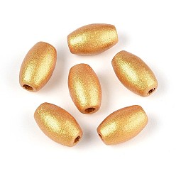 Золотистый Окрашенные распылением деревянные бусины Schima, рис, золотые, 9.5~10x6~6.5 мм, отверстие : 1.8~2 мм