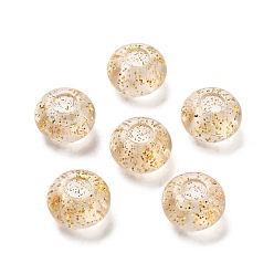 Мокасин Прозрачного акрилового Европейский бисером, бусины с большим отверстием, с блеском порошков, рондель, мокасин, 14x8.5 мм, отверстие : 5.5 мм, Около 537 шт / 500 г