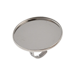 Нержавеющая Сталь Цвет 304 компоненты манжетного кольца из нержавеющей стали, настройки кольца чашки безеля, плоско-круглые, цвет нержавеющей стали, лоток : 31.5 мм, 30 мм внутренним диаметром, Кольцо: 17 mm