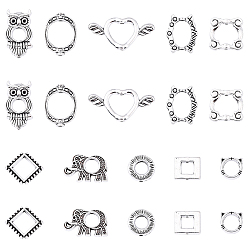 Mixed Shapes 100 шт. 10 стили тибетского стиля оправа из бисера из сплава, античное серебро, разнообразные, 9~20x9~28x2.5~4 мм, отверстие : 1~1.8 мм, 10 шт / стиль