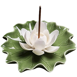 Белый Фарфоровые курильницы в виде листьев и цветов лотоса, держатели благовоний, домашний офис чайхана дзен буддийские принадлежности, белые, 90x35 мм