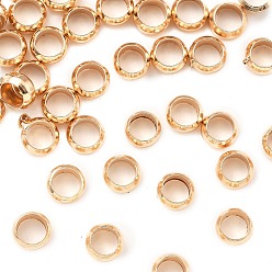 Light Gold Зажимные бусины из латуни, золотой свет, 4x2 мм, отверстие : 3 мм