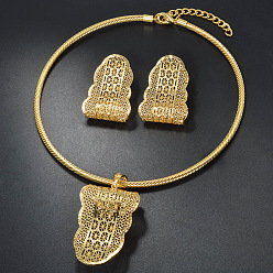 Золотой Комплекты из латунных подвесок в виде листьев и серег-гвоздиков для женщин, золотые, колье: 15.75 дюйм (40 см)