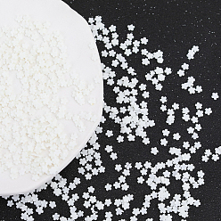 Белый Светящиеся кабошоны из полимерной глины ручной работы, модные аксессуары для украшения ногтей, светится в темноте, сакура, белые, 5x5x1 мм