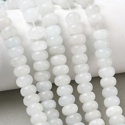 Azure Dyed Natural White Jade Beads Strands, Smooth Rondelle, Azure, 8~9x5~5.5mm, Hole: 1.4mm, about 69~74pcs/strand, 14.57~15.16''(37~38.5cm)