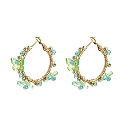 Средний Бирюзовый 201 из нержавеющей стали акриловые серьги обруча, богемный стиль, золотые, бабочка, средне бирюзовый, 35 мм
