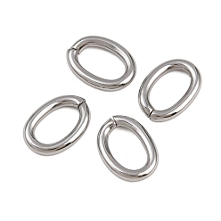 Нержавеющая Сталь Цвет 304 Быстроразъемные соединения из нержавеющей стали, овальные, не тускнеет, цвет нержавеющей стали, 10x7x1.5 мм, внутренний диаметр: 6.5x4 мм