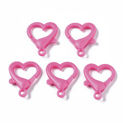 Фламинго Непрозрачные акриловые застежки в виде когтей лобстера, сердце, фламинго, 26.5x22x6.5 мм, отверстие : 3 мм