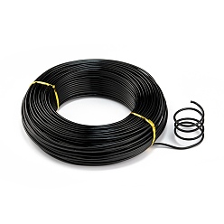 Black Round Aluminum Wire, Flexible Craft Wire, for Beading Jewelry Doll Craft Making, Black, 12 Gauge, 2.0mm, 55m/500g(180.4 Feet/500g)