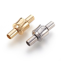 (52) Непрозрачная лаванда 304 стали европейская застежками из нержавеющей стали типа, колонка, разноцветные, 22x8 мм, отверстие : 3 мм