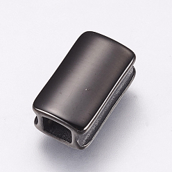 Черный 304 из нержавеющей стали слайд прелести, прямоугольные, электрофорез черный, 11x6.5x4 мм, отверстие : 3 мм