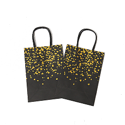 Сердце Пакеты из крафт-бумаги в стиле штамповки, с ручкой, подарочные пакеты, сумки для покупок, прямоугольные, Сердце Pattern, 15x8x21 см