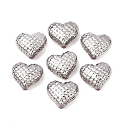 Металлическо-черное Гальванопокрытие Uv акриловые покрытия бусины, сердце, покрытие черного цвета металла, 17x20x9 мм, отверстие : 2 мм