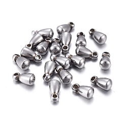 Stainless Steel Color Tarnish Resistant 201 Stainless Steel Chain Extender Drop, Teardrop, Stainless Steel Color, 6x3x3mm, Hole: 0.9mm
