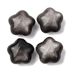 Silver Sheen Obsidian Бусины из натурального серебристого обсидиана, цветок, 14~14.5x14.5~15x9 мм, отверстие : 1.2 мм