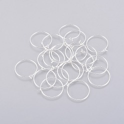 Серебро Латунные бокалы, обручание серьги, серебряный цвет гальваническим, 20 датчик, 21x20x0.8 мм