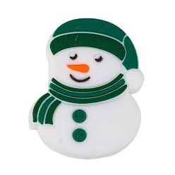 Снеговик Рождественские пищевые экологически чистые силиконовые бусины, снеговик, 30x20 мм