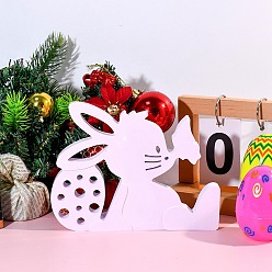 Белый Силиконовые формы для пасхального кролика своими руками, изготовление украшений, формы для литья смолы, для уф-смолы, изготовление ювелирных изделий из эпоксидной смолы, белые, 136x175x16.5 мм