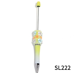 Лимонный шифон 5шт. цветочные пластиковые ручки для бисероплетения, шариковая ручка, для индивидуальной ручки своими руками, лимонный шифон, 148x18 мм