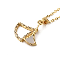 Light Gold Ожерелья-подвески из латуни с микропаве и акриловыми листьями гинкго для женщин с кубическим цирконием, 201 из нержавеющей стали кабель цепи ожерелья, золотой свет, 16.14 дюйм (41 см)