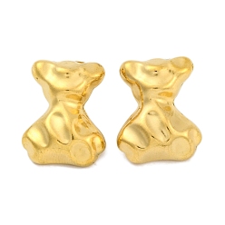 Настоящее золото 18K Ионное покрытие бантом (IP) 304 серьги-гвоздики из нержавеющей стали, реальный 18 k позолоченный, 20x15.5 мм