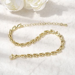 Настоящее золото 18K Браслет с латунной цепочкой для женщин, стойки покрытие, долговечный, без свинца и без кадмия, реальный 18 k позолоченный, 7.48 дюйм (19 см)