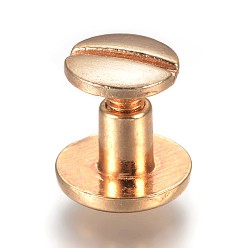 Light Gold Заклепки из алюминиевого сплава, чикаго винты, аксессуары для одежды, золотой свет, 7.5x10 мм, Ручка: 4 мм