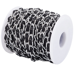 Черный 10ярды окисления алюминиевых канатных цепей, с искусственной кожей, несварные, с пустыми пластиковыми катушками 1pc, чёрные, 7x3.5 мм