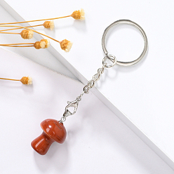 Красный Агат Брелок из натурального сердолика, с железной фурнитурой, 9 см