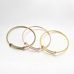 (52) Непрозрачная лаванда Регулируемый латунный расширяемый браслет, разноцветные, 64 мм